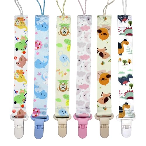 Image of Baby Pacifier Clips, 6 PCS Paci Holder and for Boys and Girls Fits for Most Pacifier - Multicolor, Gifts for Babies