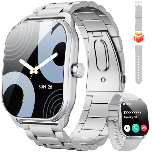 Haulvean Smartwatch mit Telefonfunktion,Smartwatch für Damen Herren HD-Touch Screen Fitnessuhr mit SpO2-Überwachung Pulsuhr Schlafmonitor Schrittzähler Uhr Multi Trainingsmodi für Android iOS