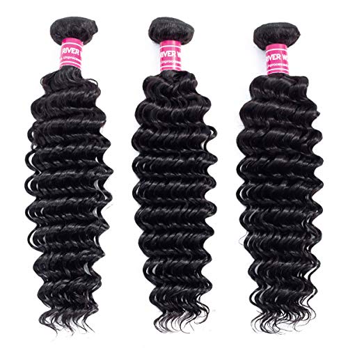 Malaysian Deep Wave 3 Bundles(14 16 18inch) 100% Unprocessed Malaysian Deep Wave Virgin Hair Bundles Deep Wave Human Hair Curly Weaves Natural Color