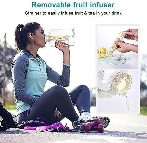 Half Gallon Water Bottle with Infuser, BPA Free 84oz Large Water Bottle Dishwasher Safe Hydration with Motivational Time Mark Leak-Proof 2.5L Sports Water Bottle for Camping Sports Workouts(Clear) - Image 5