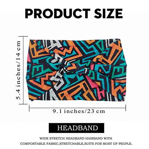 Aceorna Wide Headbands Colorful Knot Hairbands Stretch Turban Head Bands African Head Wraps For Women Pack Of 4 (Type A) #TOP2