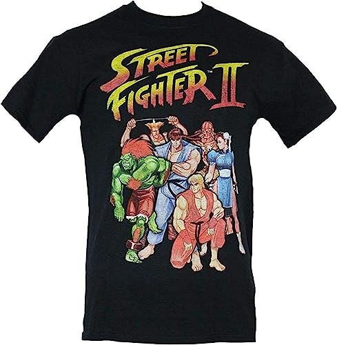 Street Fighter II Mens T-Shirt - 6 Character Box Art Ken Kneeling Image T-Shirts à Manches Courtes(X-Large)