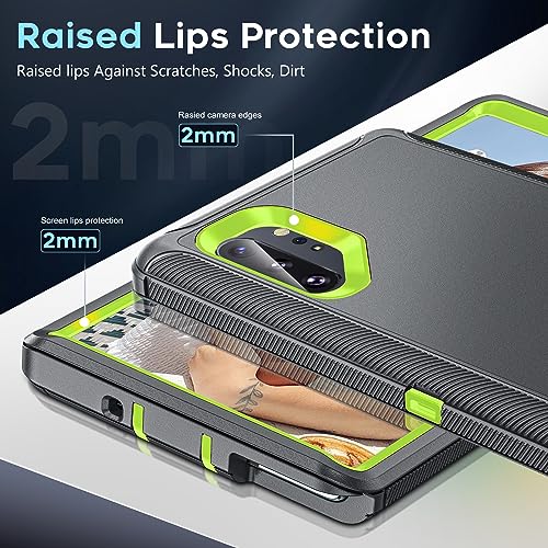 Coque Note 10 Plus antichoc caoutchouc étui protection intégrale vert gris - 4