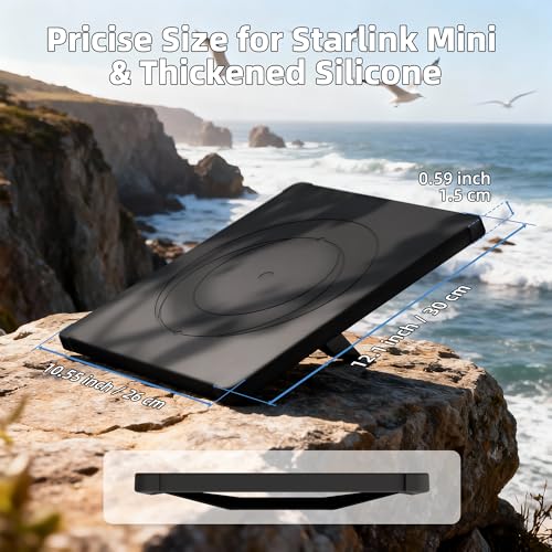 Image of Starlink Mini Cover, Starlink Mini Protective Cover Liquid Silicone Sleeve Accessories for Camping Outdoor Protector from Scratching Hailstone Black
