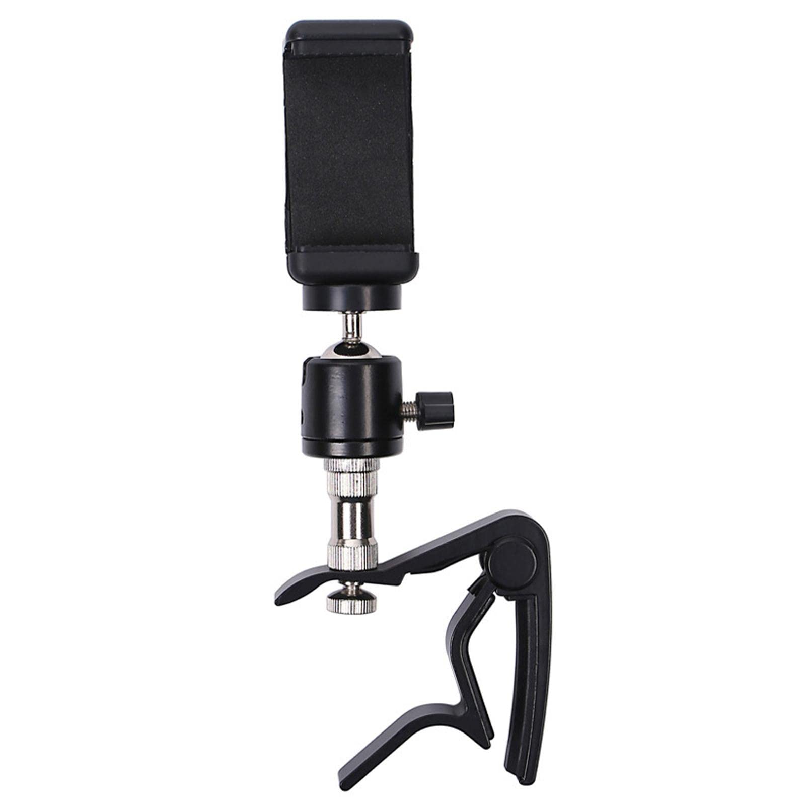 Gitarre Handyhalter, Telefonständer für E- oder Akustikgitarren, Smartphone Guitar Capo Bracket Gitarrenzubehör für Live-Übertragungen