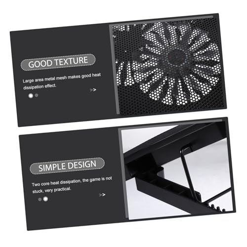 Base para portátil con ventilador y diseño ergonómico negro miniatura 7