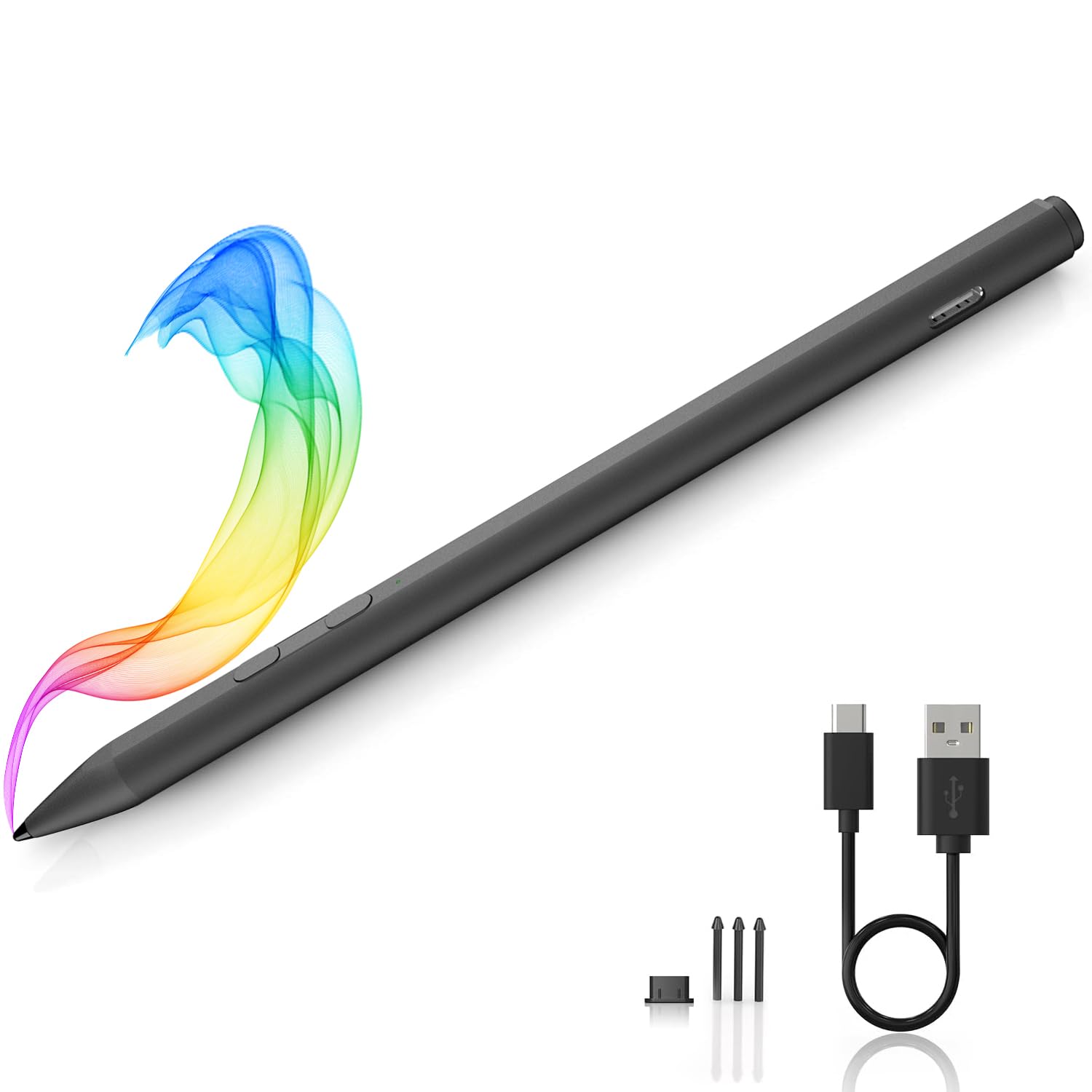 Tmiyas Stylus Pen for Microsoft Surface with 4096 Pressure, Fast Charge, Palm Rejection, Magnetic, Works with Surface 3, Pro, Go, Laptop, Book, Studio, ASUS, HP, DELL