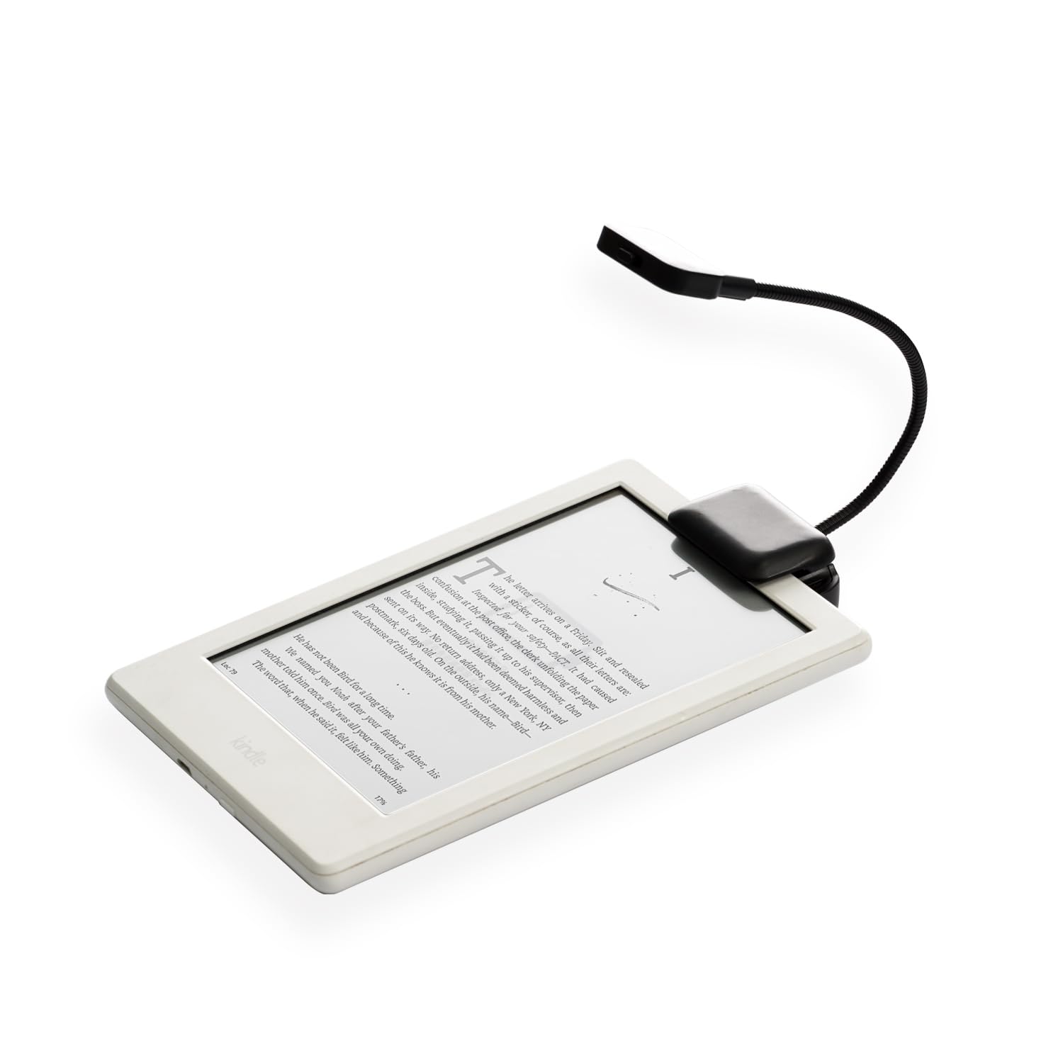 TFY Luz de lectura LED con clip con 2 niveles de intensidad de lúmenes para Kindle, otros lectores electrónicos, tabletas, libros, más soporte de correa de mano para lectores electrónicos Kindle de 6