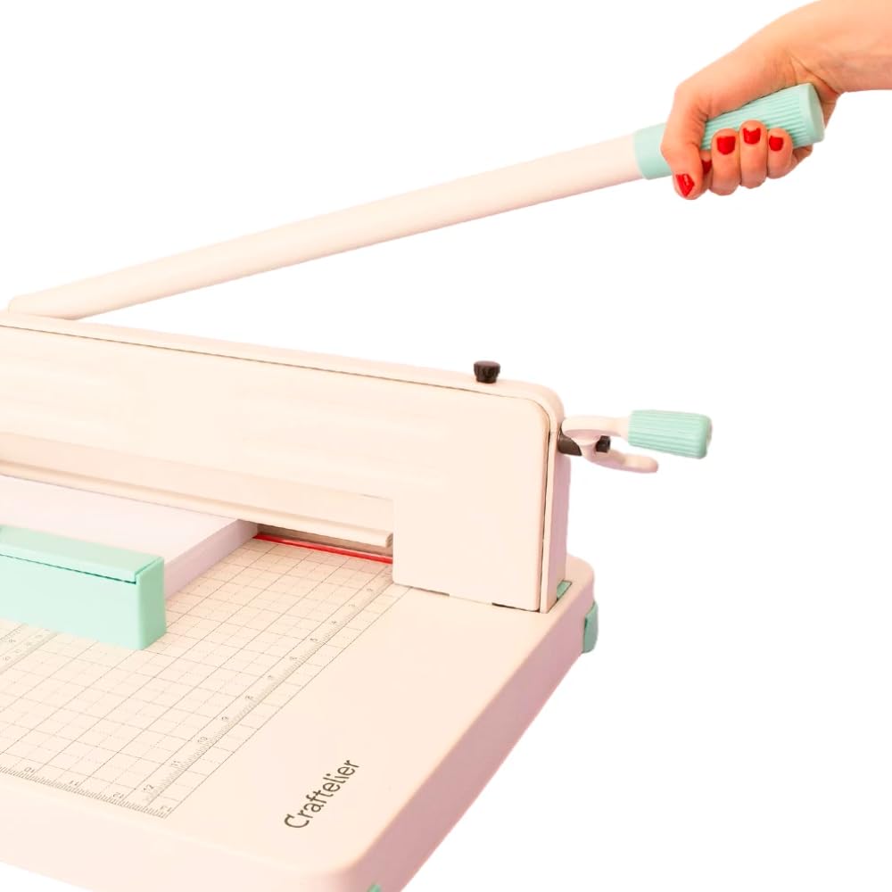 Craftelier Papierschneider, A4, 30 cm, präziser Schnitt bis 400 Blatt, professionelle industrielle Schneidemaschine mit doppeltem Sicherheitssystem und verstärktem Stahlrahmen für große Arbeiten