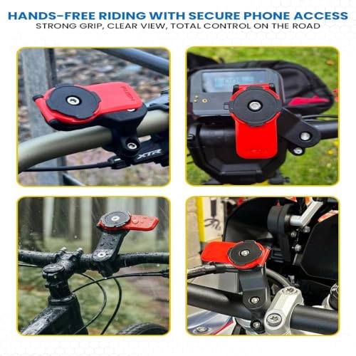 Image of Phone Holder in Bike, 7-Piece Set with Shock Absorber, Bike Mobile Holder Waterproof, Anti Vibration Mobile Holder for Bikes, Universal Fit for Adventurers, Compatible with Most Bikes and Motorcycles