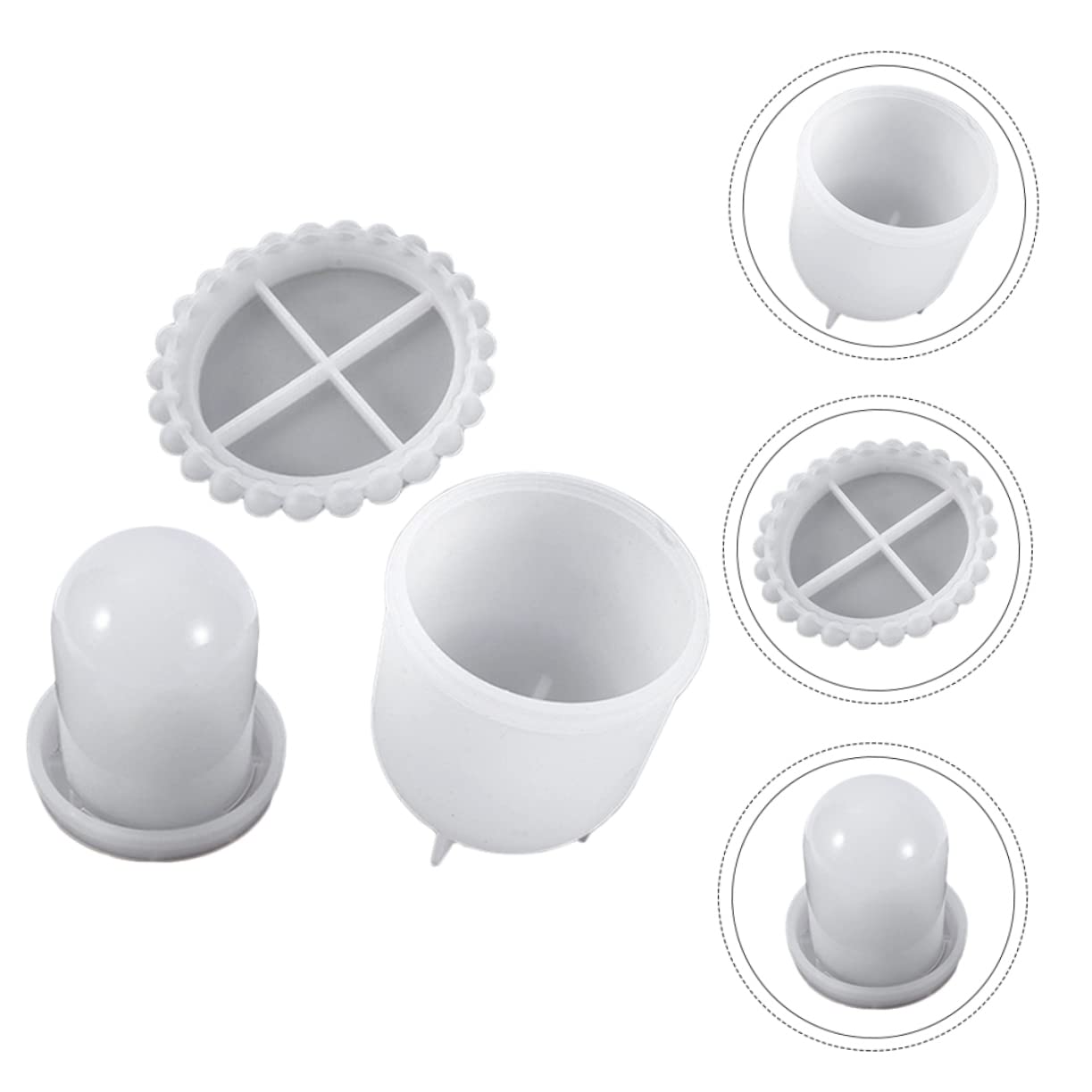 SEWACC 2 Sets 3 Würfelbecher Aus Silikon Cm Einfach Einfach Zu Verwenden Bank Lackierbar Feine Verarbeitung Praktisches Design Würfelbecher Manuell Weiß