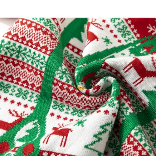 Image of Ugly Christmas Sweater Kids Girls Boys Reindeer Snowflake Knitted Xmas Holiday Pullover Sweater 2-9 Years Old