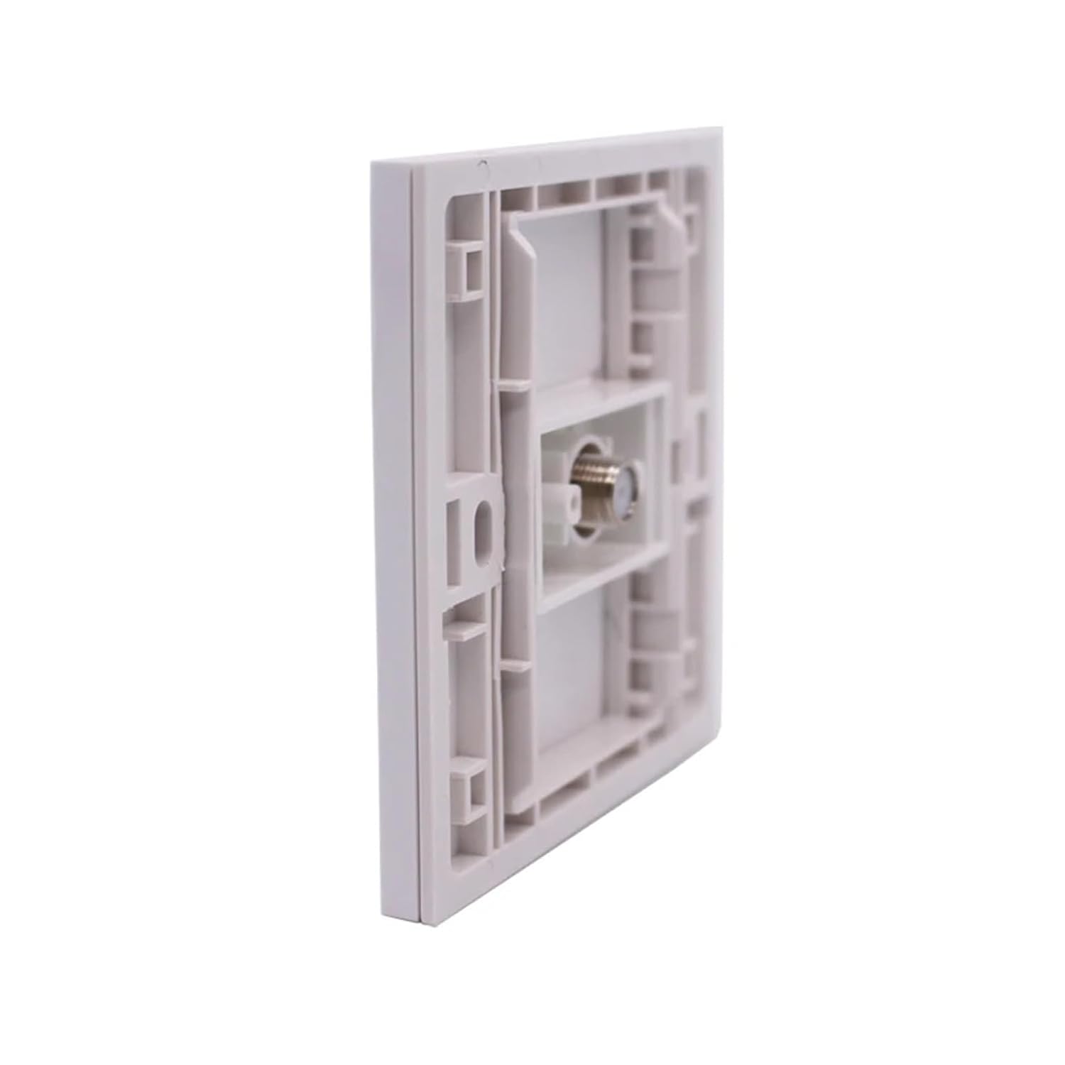 1-Port F-Type Coaxial Cable TV Wall Plate DTV Socket (White) 86x86mm