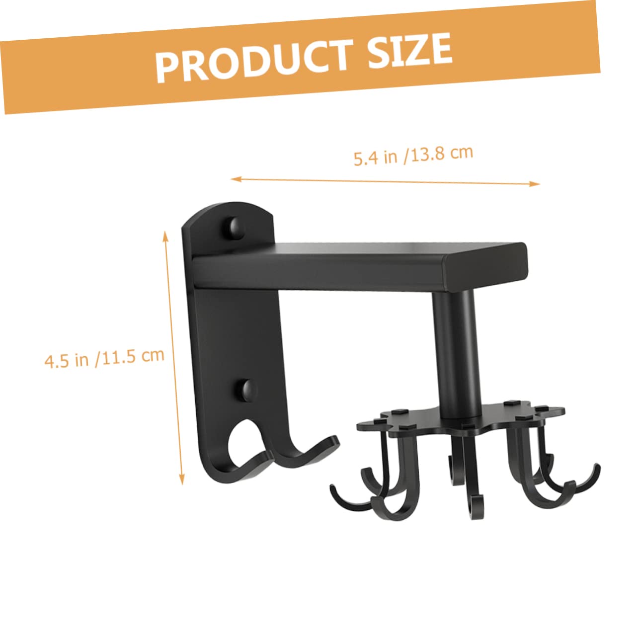 VASDEV 1 Ensemble Crochet pivotant de Cuisine Crochets Suspendus Support de Rangement pour Faire pivoter la spatule en Alliage d'aluminium Noir