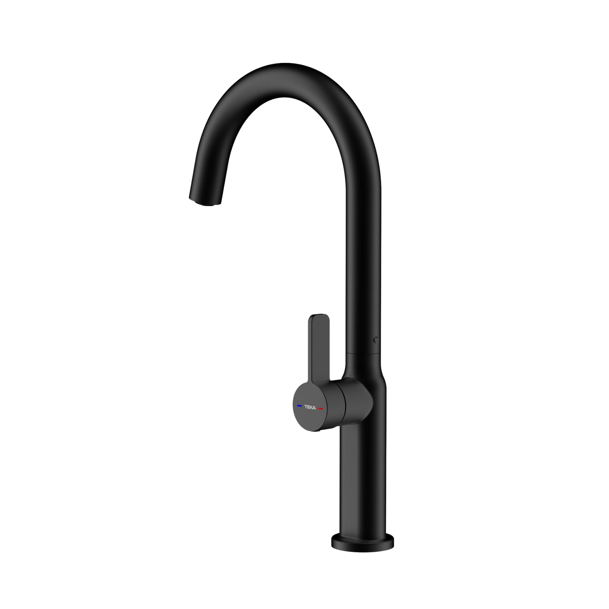 TEKA Grifo Cocina Monomando, Caño Alto Giratorio 360°, Aireador Antical con Ranura, Cartucho Cerámico, Tubos Flexibles 3/8", Modelo OVAL 915 Serie Oval