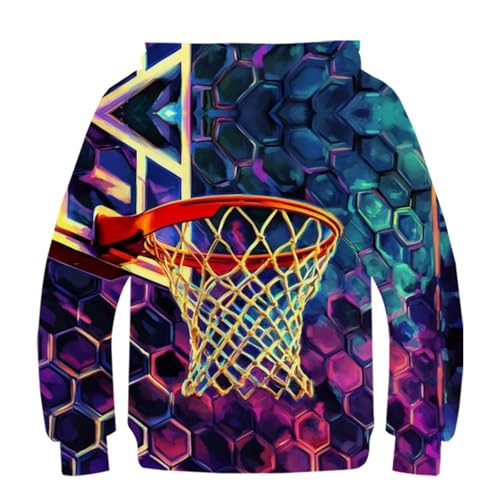 Sweat à capuche imprimé 3D basketball : un pull confortable qui ne décolore pas - 3