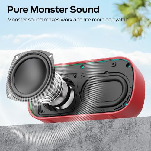 Monster S150 Speaker, IPX7 Waterproof Wireless Speaker, 24W Stereo Sound with Pure Bass, Bluetooth 6.0, TWS Pairing, HD Calling, 20H Playtime, RGB Lights Perfect for Outdoor, Party, Beach, Home, Gifts - image 2