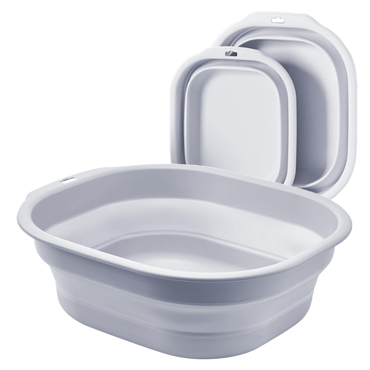 NentMent 2 Pack Foldable Wash Basins - Clear Collapsible Buckets For Travel, Camping, RV (6.8L & 12L) - View #2