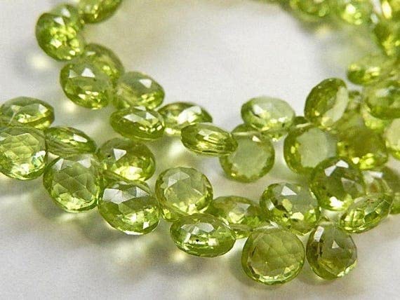 Peridot pierre fine facettée en cœur de 6mm pour bijoux haut de gamme