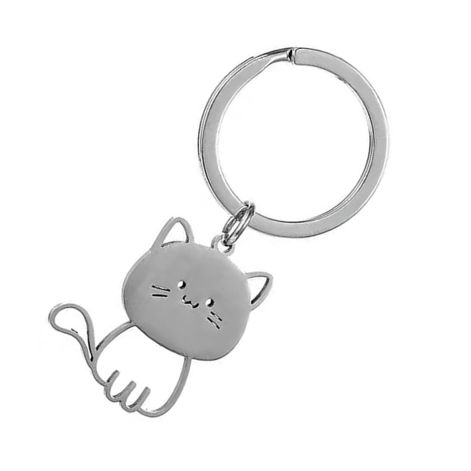 NEWFT Cats Pendant Bag Charm Accessory Unique Jewelry Stainless Steel Texture for Decorating Lover and Art Aficionados