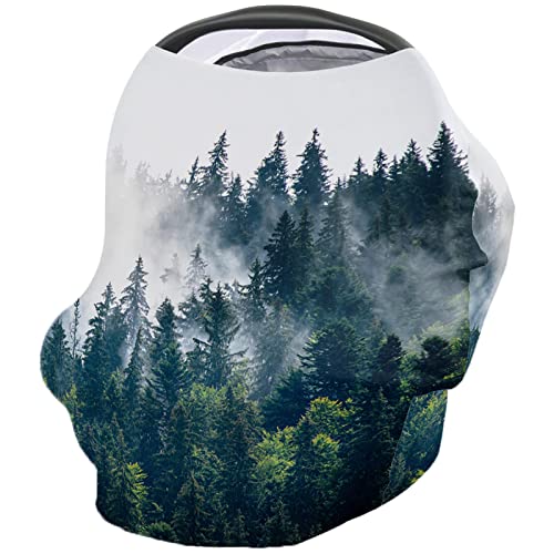 Nursing Cover for Breastfeeding Scarf, Forest Mist Baby Car Covers Super Soft Multi Use for Canopy Shopping Cart Cover Blanket Stroller Cover