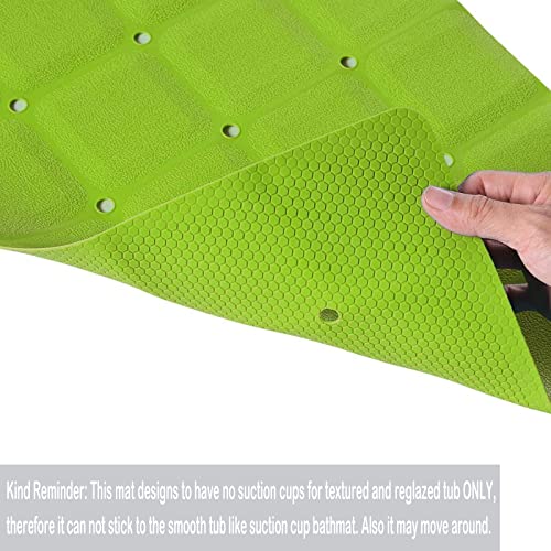 Webos Foldable Non Slip Silicon Bath Mat Bathtub Mat Shower Mats No Suction Cups For Textured Tub And Reglazed Tub(Foldable-Green, 28-Inch X 14-Inch) #TOP2