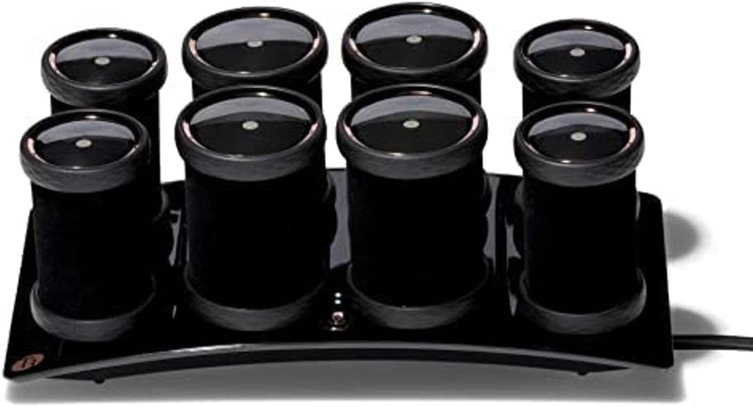 T3 Volumizing Hot Rollers Set with 4 44 mm and 4 38 mm Hot Rollers Featuring Dual Temperature Control and Ceramic Heaters