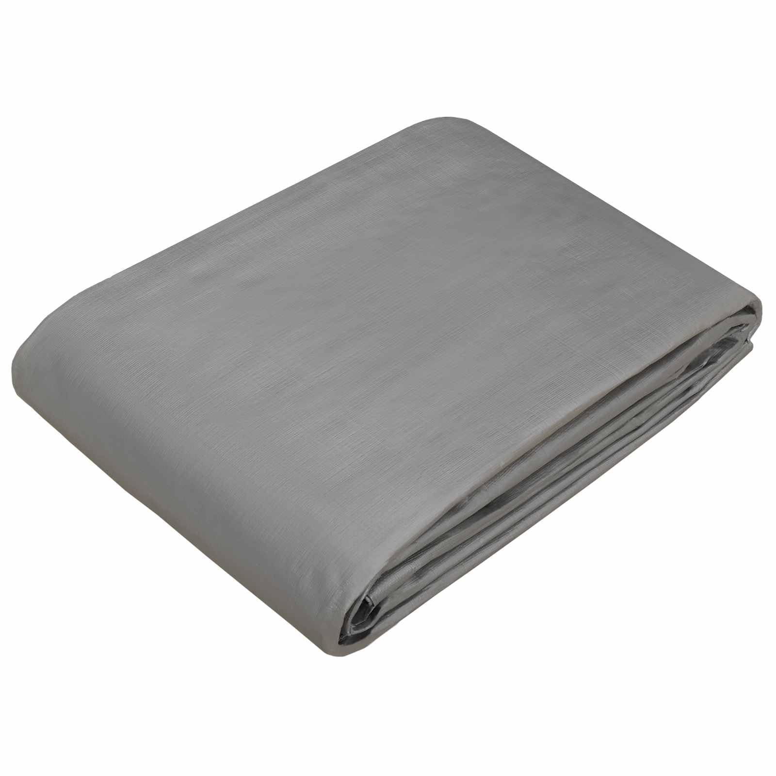 vidaXL Bâche à œillets gris clair 6 x 12 m 260 g/m² PE imperméable avec bord renforcé avec corde, résistante à la moisissure, idéale pour meubles, voitures et camping