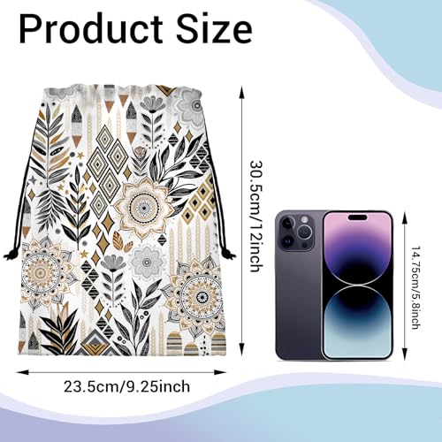 Image of Abstract Floral Gymnastics Drawstring Bags Lightweight Small Gym String Bag for Dancer Gymnasts