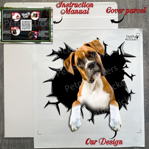 Image of Cute Dog Stickers for Car Window Decals Waterproof Funny Sticker (Boxer Car Stickers)