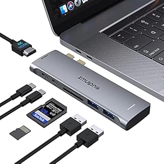 USB C Adapter for MacBook Pro, MacBook Air Adapter Multiport Accessories, 7 IN 2 Mac USB Adaptor with 4K HDMI,2 USB 3.0,SD/TF, 100W PD USBC Hub Dongle for MacBook Pro Air 2020/2019/2018 16" 15" 13"
