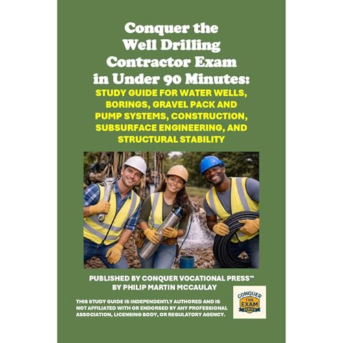 Conquer the Well Drilling Contractor Exam in Under 90 Minutes: Study Guide for Water Wells, Borings, Gravel Pack and Pump Sys