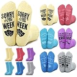 Ramede 6 Pairs Grip Fuzzy Theater Crew Socks for Women Men Novelty Socks Funny Movie Memorabilia Theater Gifts for Actor Christmas Birthday Director Acting Gift
