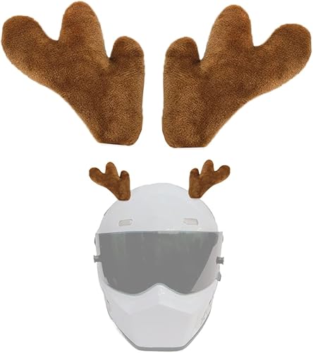 1 par de cuernos de Navidad, decoración de casco de cuernos de ciervo de felpa, accesorio para casco de bicicleta, motocicleta, superficies lisas,