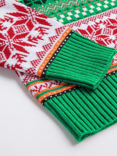 Ugly Christmas Sweater for Women Funny Crewneck Knit Christmas Sweater for Family Pullover Long Sleeve Top4