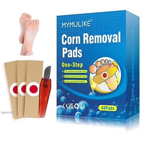 Corn Pads, 48pcs MYMULIKE Corn Removal, Wart Remover, Corn Removal Pads, Corn Plasters, Corn Plaster for Foot and Corns Removal Relief Corn Pain Cover