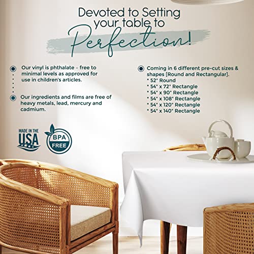 tablecloths by design - Quality Table Pad Protector, Superior Protection from Spills, Scratches & Heat - Reusable Vinyl Table Cloth with Cushion Flannel Backing (72" L x 54" W) by tablecloths by design - Image 5