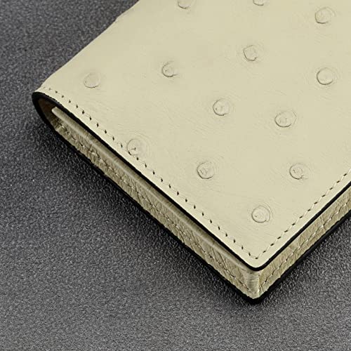 Image of HISCOW Full Grain Leather Business Card Holder Case | Minimalist EDC wallet, gusset holds 25 cards, ID window, fits folded bills, bifold profile, premium gifts for men & women