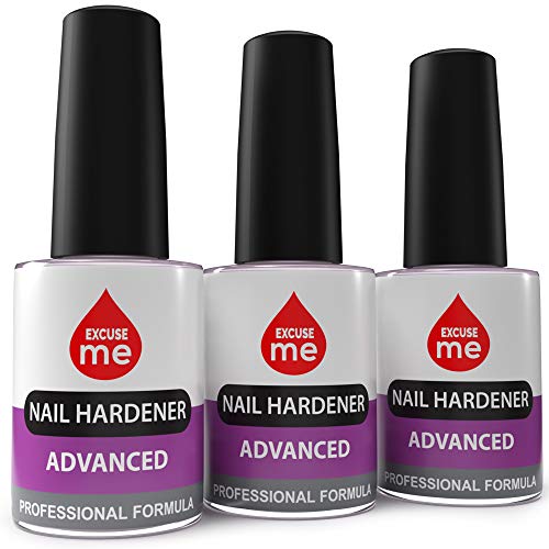 Excuse Me Nail Hardener Advanced Formula Strengthener Nail Growth System 0.5 oz (3PACK)