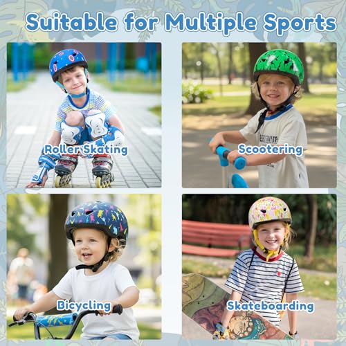 Image of Toddler Bike Helmet with Gloves and Backpack Set, 3 Sizes for Baby Infant to Kids Ages 1-3 3-5 5-8+, Adjustable Boys Girls Bike Helmet for Bicycle /Scooter /Skateboard /Roller Skate