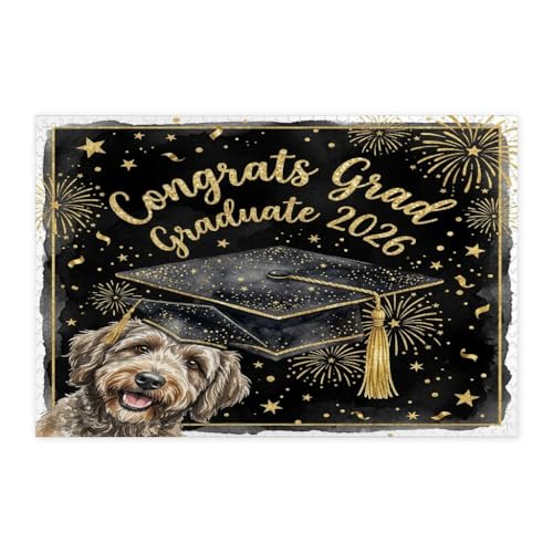 Rompecabezas Labradoodle de 1000 piezas con diseño impreso de graduación para adultos