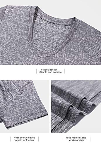 Xelky 3-4 Pack Women's Dry Fit Tshirt Short Sleeve Moisture Wicking Athletic Shirts Sport Activewear Tee V Neck Workout Top