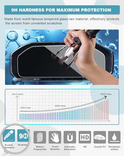Image of CDEFG for 2026 Chevy Silverado Screen Protector 12.3-Inch Dash, Tempered Glass for 2026 Chevrolet Silverado Accessory Instrument Panel Driver Display Screen Cover HD Clear