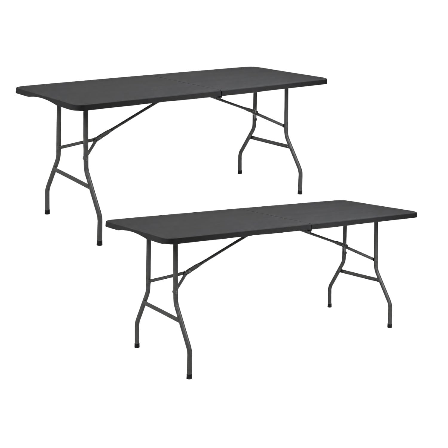 THINIA HOME Pack 2 Mesas Plegables Portátiles Rectangulares de 180 cm Mesa Multiusos: Camping, Eventos en Espacios Exte…