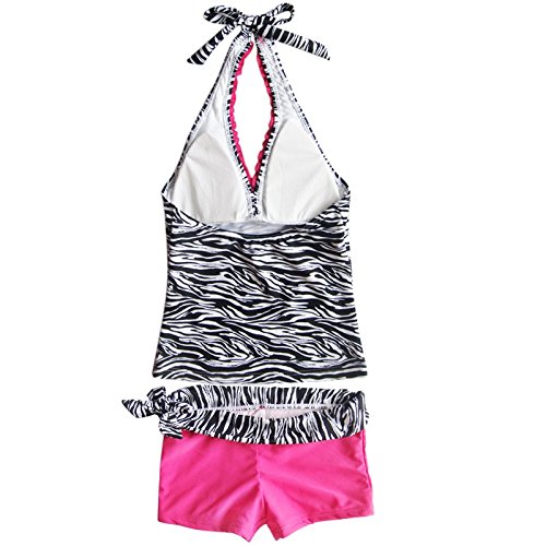 Image of iiniim Kids Big Girls Two Pieces Halter Tankini Set Swimsuits Swimwear Summer Beach Bathing Suits