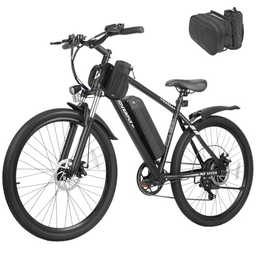 Hoverfly OUREA 26" Electric Bike for Adults, 750W Peak Motor Mountain Ebike, 20MPH Up to 40 Miles, UL2849 Certified, 7-Speed, Removable Battery, Shock Absorber, Fat Tire Commuter E-Bike