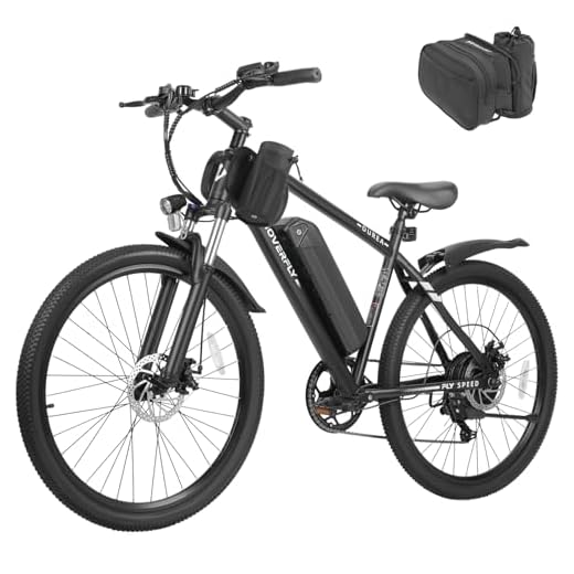 HOVERFLY OUREA 26" Electric Bike for Adults, 750W Peak Motor Mountain Ebike, 20MPH Up to 40 Miles, UL2849 Certified, 7-Speed, Removable Battery, Shock Absorber, Fat Tire Commuter E-Bike
