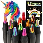 12 Matite Colorate Arcobaleno - Pastelli Arcobaleno - Matite Multicolore - Materiali Artistici per Bambini 8-12 Anni, Regali di Compleanno per Ragazze di 5-12 Anni, Artigianato