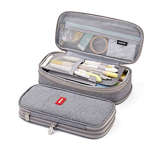 ヨリヤス ペンケース 大容量 マチつき 筆箱 多機能 ツールペンケース ポーチ 中小学生 高校生 大学生 男の子 女の子 子供 サラリーマン ビジネス 社会人用 帆布 マチ付き ペンケース 配色 ペンケース グレー の最安値 Jan