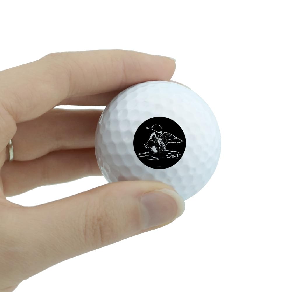 Loon Illustration Novelty Golf Balls 3 Pack